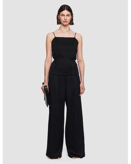 Joseph Black Textured Viscose Baste Backless Top