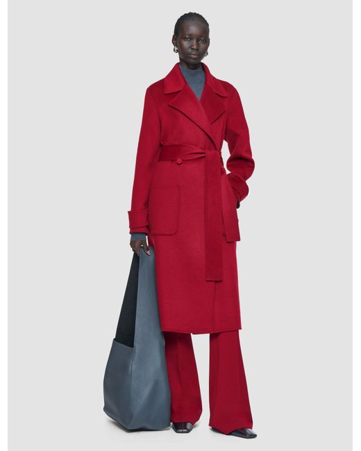 Joseph Red Arline Double Face Cashmere Coat