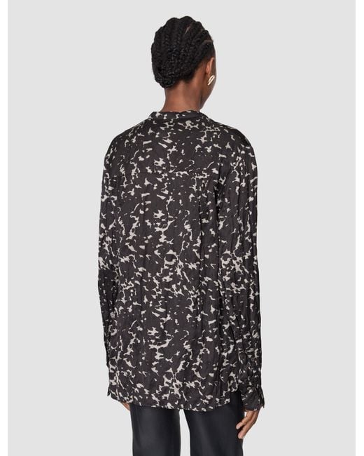 Joseph Black Millie Printed Crinkle Blouse