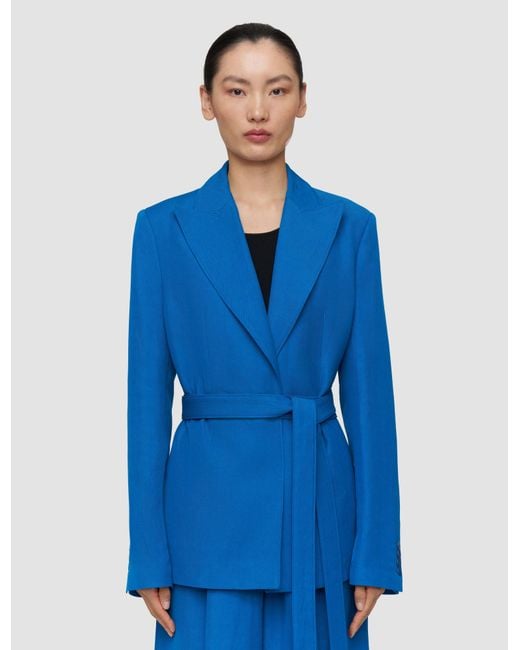 Joseph Blue Vinca Linen Blend Jacket