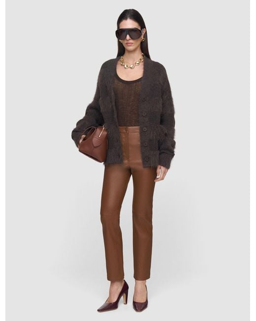 Joseph Natural Duke Leather Stretch Trousers