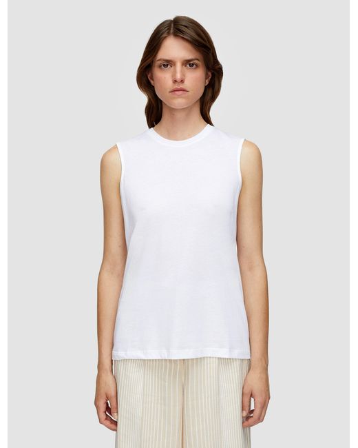 Joseph White Cotton Silk Jersey Tank Top