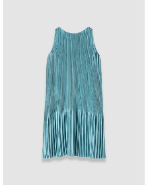 Joseph Blue Rida Pleated Satin Dress