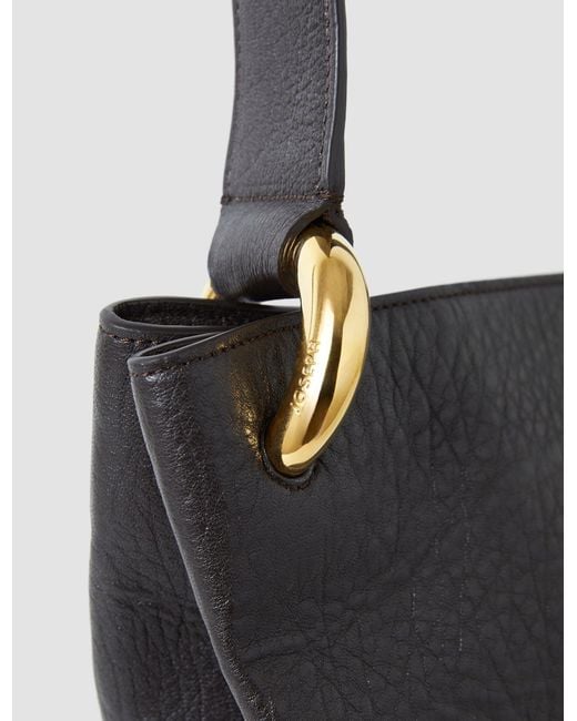 Joseph Black Bucket Pebble Leather Bag