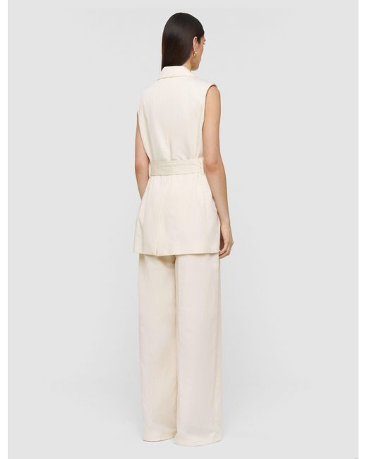 Veste Sans Manches Diafa En Coton Lin Joseph en coloris White