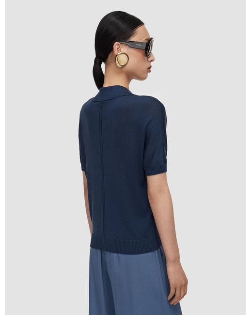 Polo Niata En Soie Superfine Joseph en coloris Blue