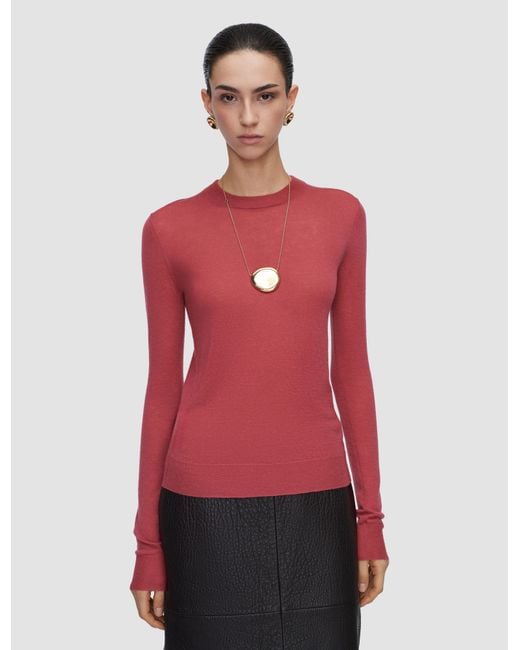 Joseph Red Cashair Round Neck Jumper