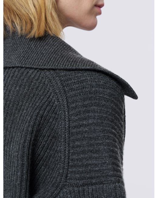 Joseph Blue Light Cardigan Stitch Open Neck Jumper