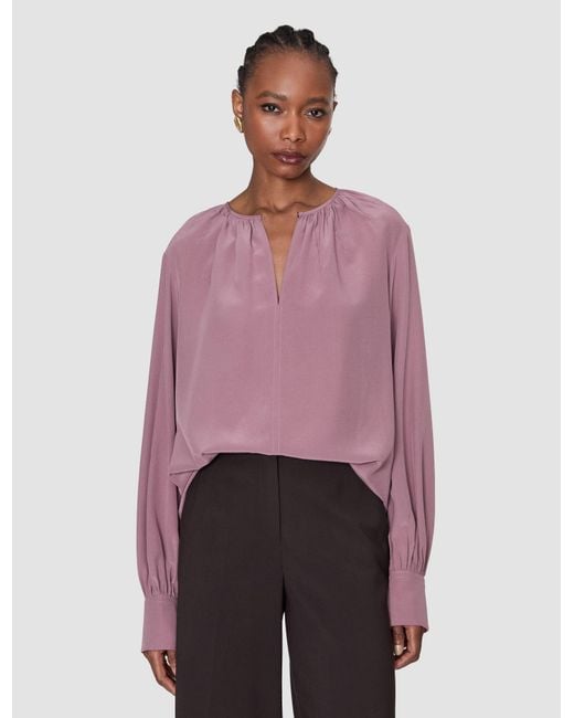 Joseph Purple Rina Crepe De Chine Silk Blouse