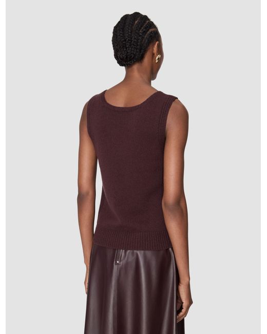 Joseph Red Aba Pure Cashmere Tank Top