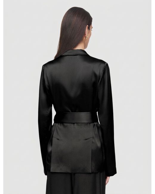 Joseph Black Archer Silk Satin Jacket