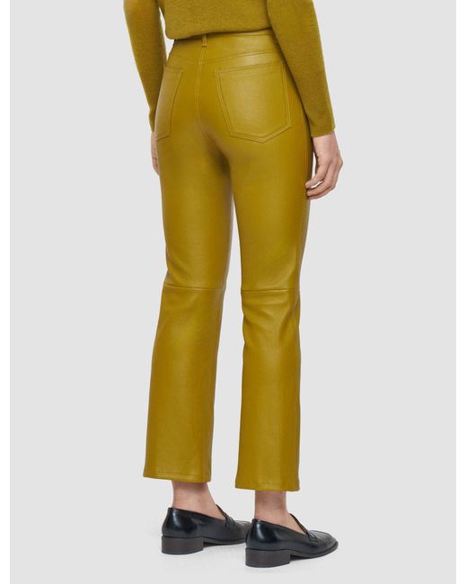 Joseph Yellow Duke Leather Stretch Trousers