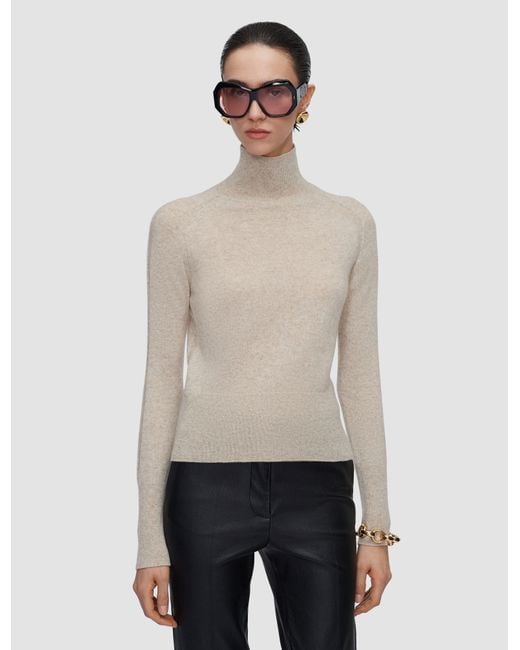 Joseph Natural Oxna Light Pure Cashmere High Neck Jumper