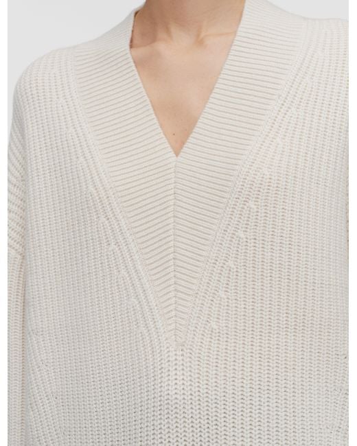 Joseph White Noel Fisherman Rib Cashmere Jumper