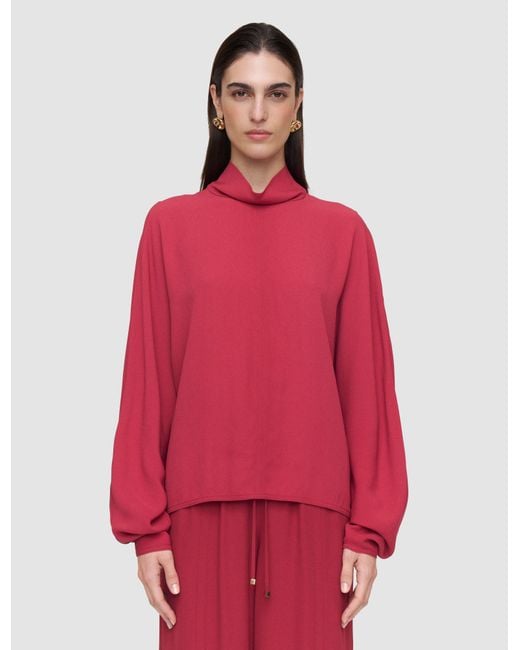 Joseph Red Buick Crepe Blouse