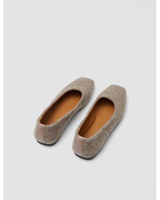 Joseph White Textured Wool Ballerinas