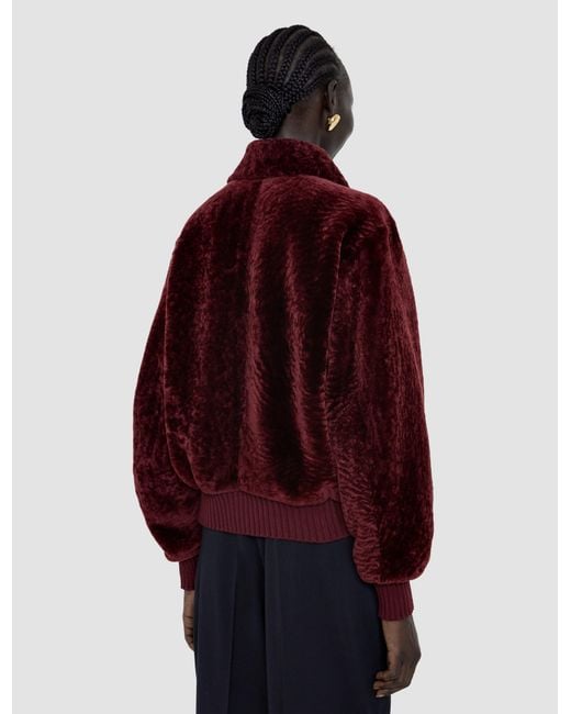 Joseph Red Alpes Short Hair Shearling Jacket