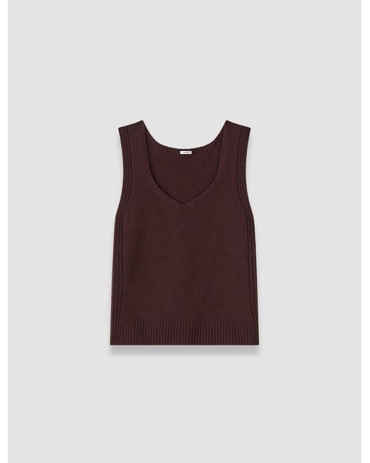 Joseph Red Aba Pure Cashmere Tank Top