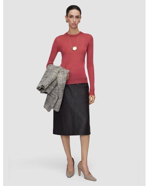 Joseph Red Cashair Round Neck Jumper