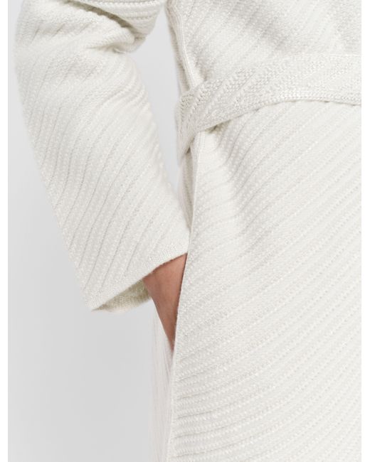 Joseph White Diagonal Knit Coat