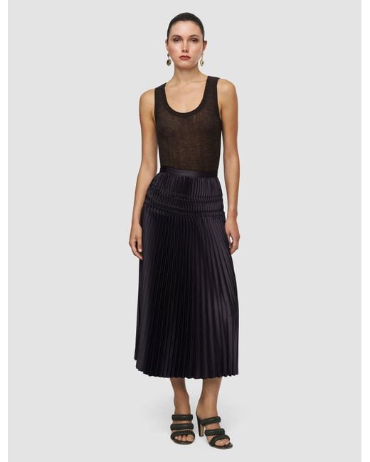 Joseph Black Hayes Pleated Woven Skirt