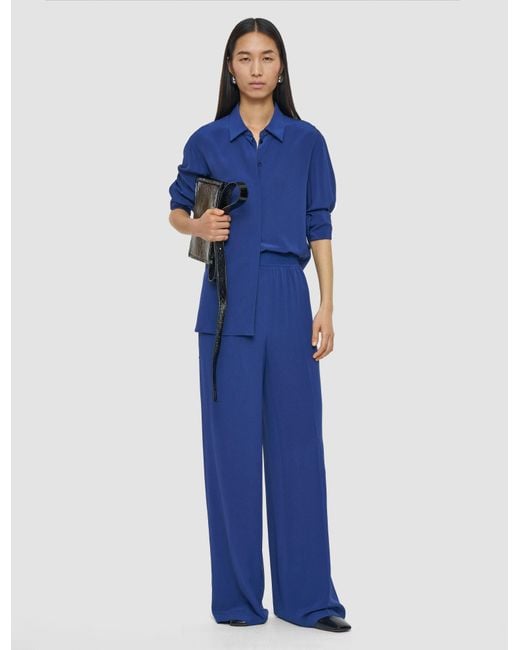 Pantalon Hulin En Crêpe De Soie Joseph en coloris Blue