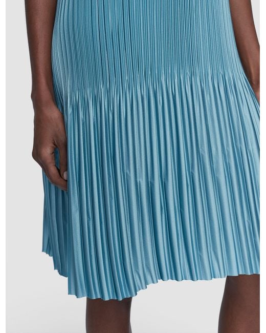 Joseph Blue Rida Pleated Satin Dress