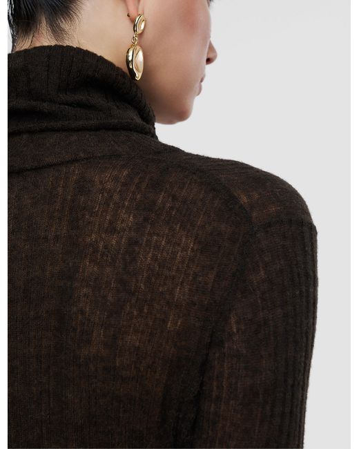 Joseph Black Molony Sheer Wool Rib Jumper