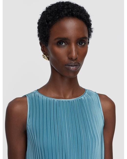 Joseph Blue Rida Pleated Satin Dress