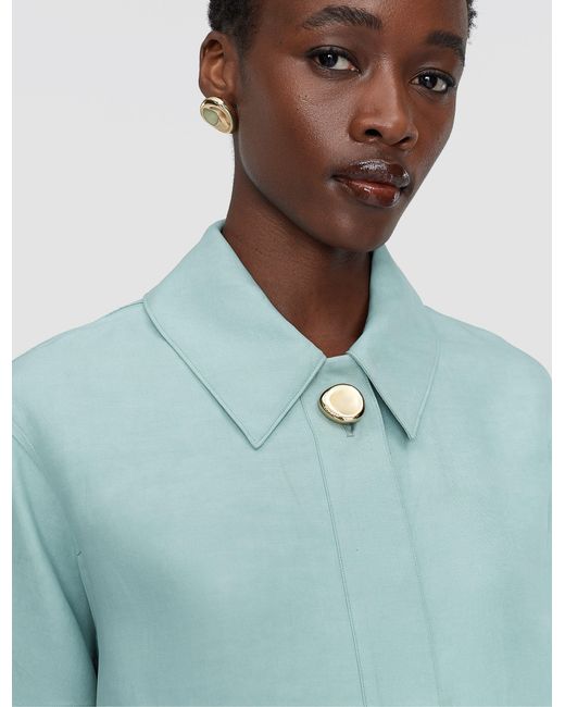 Joseph Blue Volu Light Linen Blend Shirt
