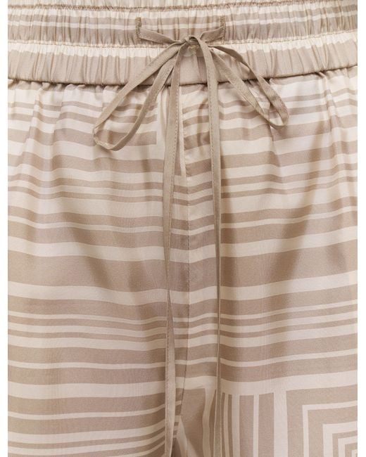 Joseph Natural Laven Printed Silk Shorts