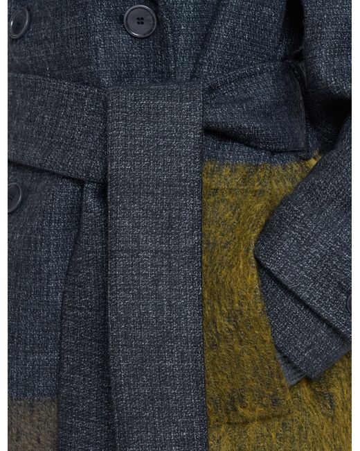 Joseph Blue Merton Overlay Wool Coat