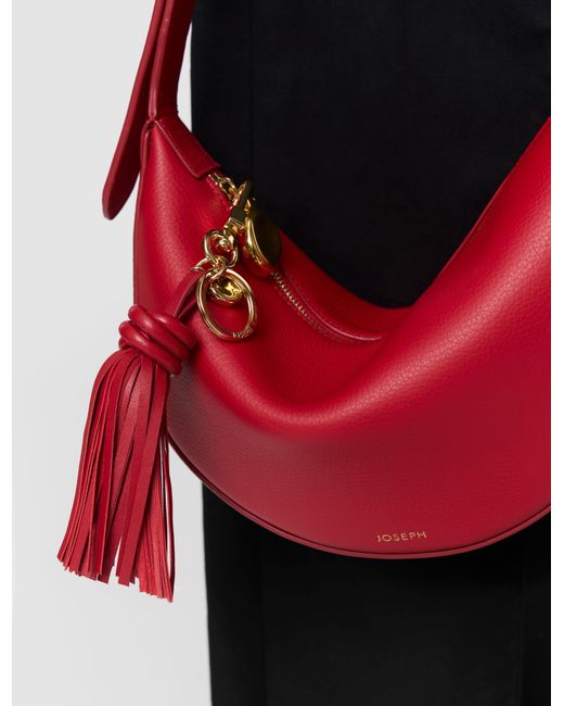 Joseph Red Clover Leather Tassel Keyring