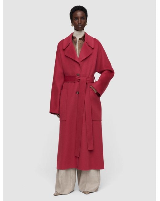 Joseph Red Spencer Double Face Cashmere Coat