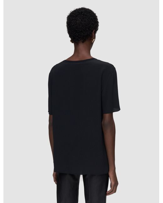 Joseph Black Silk Crepe De Soie Rubin Blouse