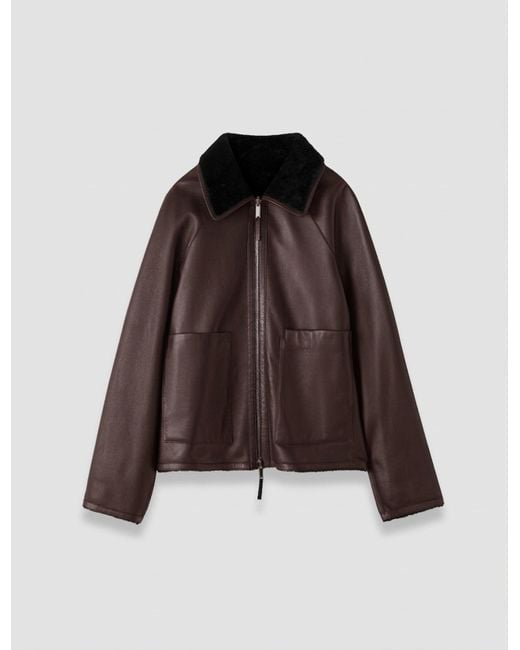 Joseph Red Kyro Reversible Soft Shearling Jacket