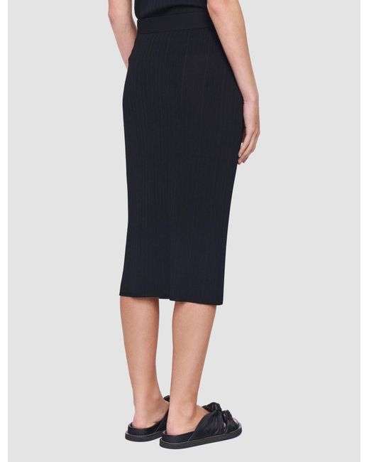Joseph Black Viscose Rib Knit Skirt