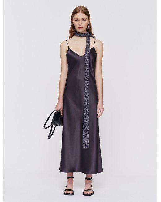 Robe Clea En Satin De Soie Joseph en coloris Purple