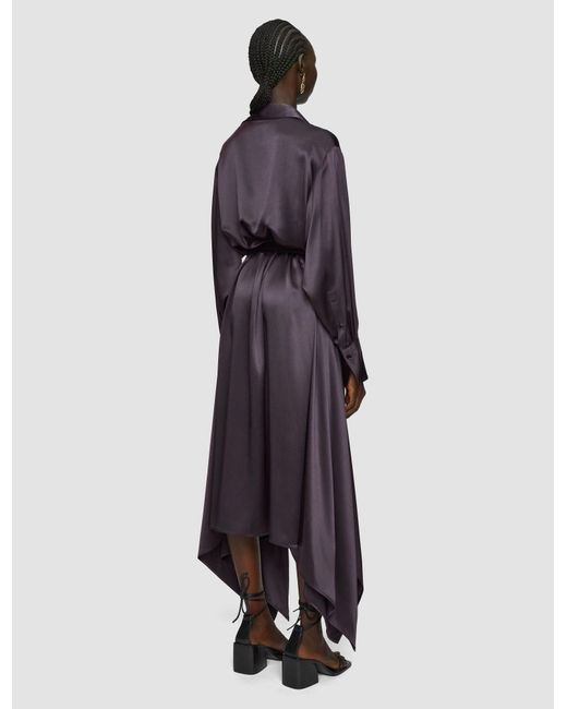 Robe Cyprien en satin de soie Joseph en coloris Blue