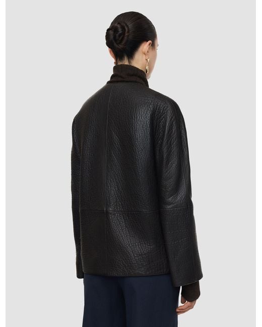 Joseph Blue Barbs Pebble Leather Jacket