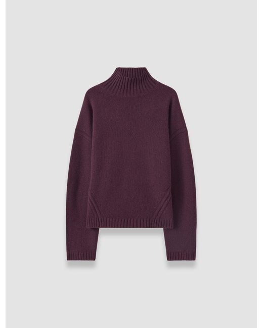 Joseph Purple Luxe Cashmere High Neck Jumper