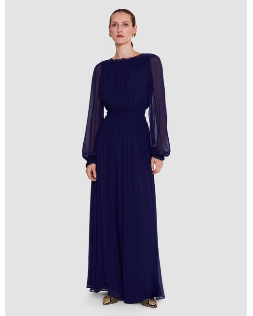 Joseph Blue Olivia Viscose Crinkle Dress