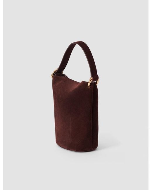 Joseph Brown Mini Bucket Suede Bag