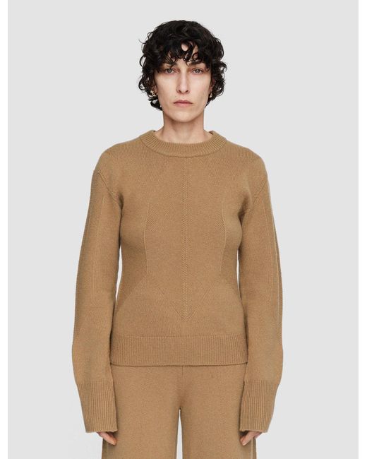 Pull col rond en laine douce Joseph en coloris Natural