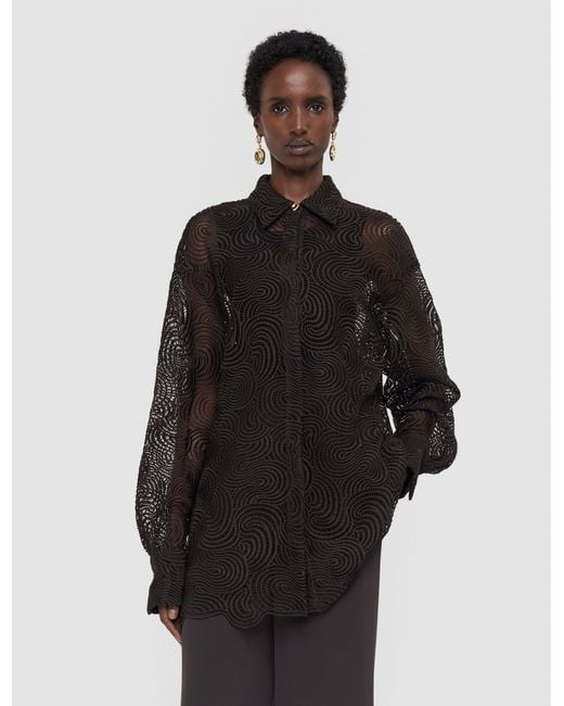 Joseph Black Nyla Corded Lace Blouse