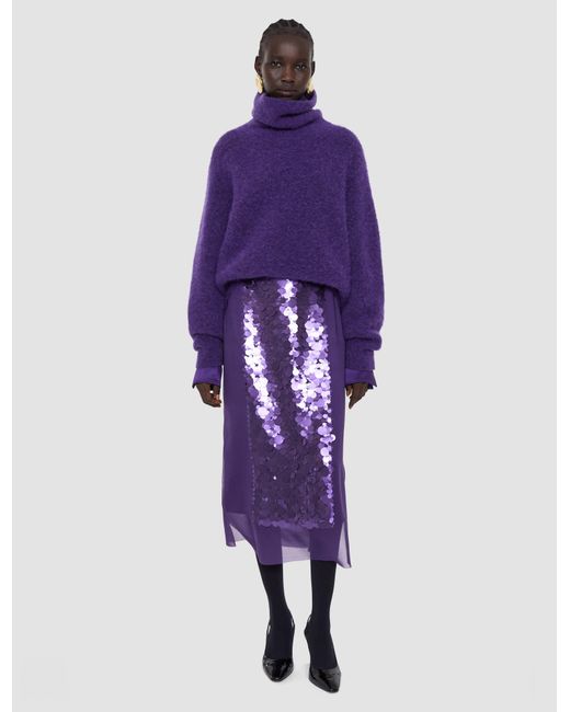 Joseph Purple Meslay Brushed Alpaca Jumper
