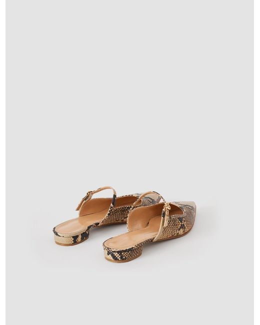 Joseph White Parisa Snake Print Leather Ballerinas