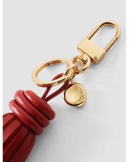 Joseph Red Clover Leather Tassel Keyring