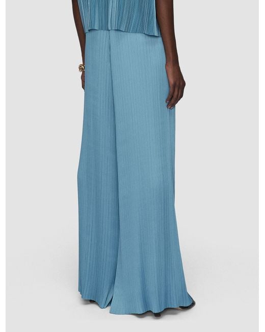 Joseph Blue Amber Pleated Satin Trousers