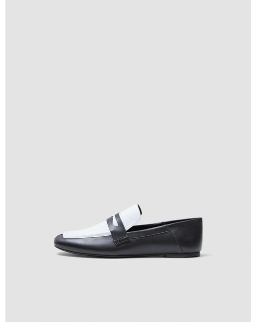 Joseph White Leather Loafers